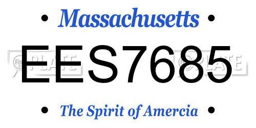 EES7685 Massachusetts License Plate