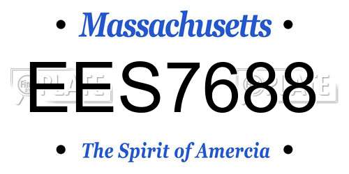 EES7688 Massachusetts License Plate