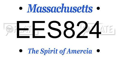 EES824 Massachusetts License Plate