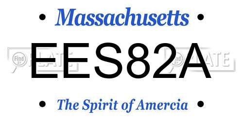 EES82A Massachusetts License Plate