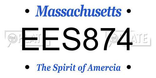 EES874 Massachusetts License Plate