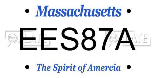 EES87A Massachusetts License Plate