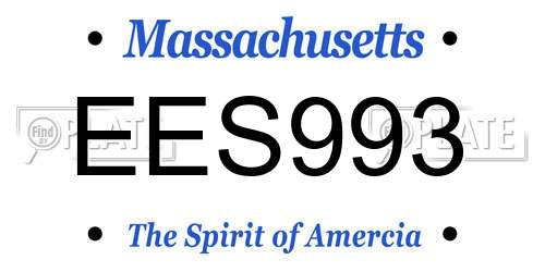 EES993 Massachusetts License Plate