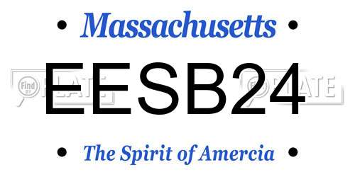 EESB24 Massachusetts License Plate