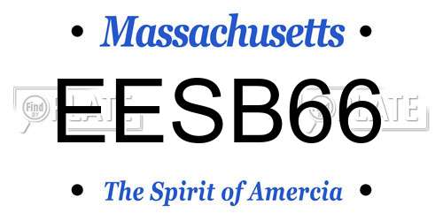 EESB66 Massachusetts License Plate
