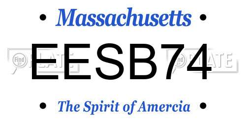 EESB74 Massachusetts License Plate