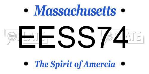 EESS74 Massachusetts License Plate