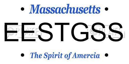 EESTGSS Massachusetts License Plate