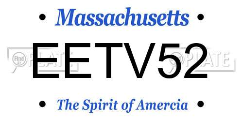 EETV52 Massachusetts License Plate