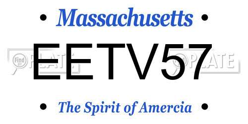 EETV57 Massachusetts License Plate