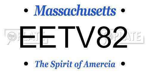 EETV82 Massachusetts License Plate