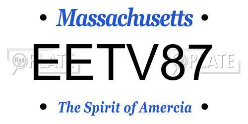 EETV87 Massachusetts License Plate