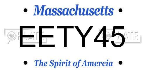 EETY45 Massachusetts License Plate