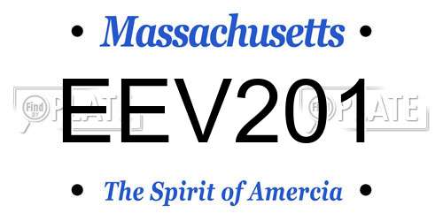EEV201 Massachusetts License Plate
