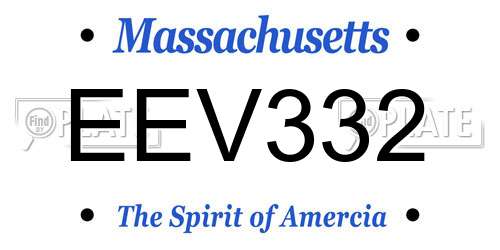 EEV332 Massachusetts License Plate