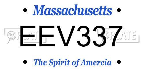 EEV337 Massachusetts License Plate