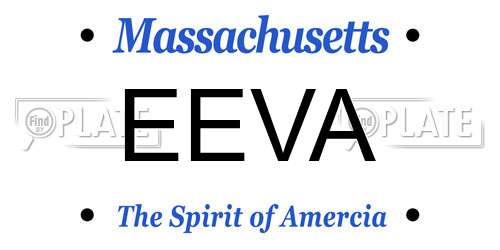 EEVA Massachusetts License Plate