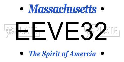 EEVE32 Massachusetts License Plate