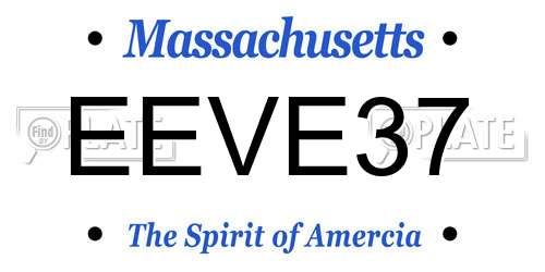 EEVE37 Massachusetts License Plate