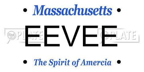 EEVEE Massachusetts License Plate