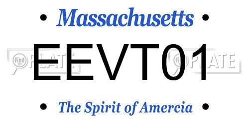 EEVT01 Massachusetts License Plate