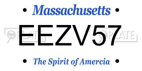 EEZV57 Massachusetts License Plate