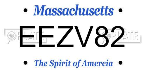EEZV82 Massachusetts License Plate