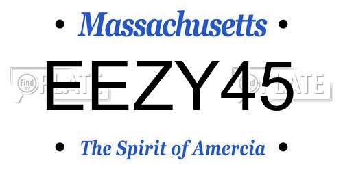 EEZY45 Massachusetts License Plate
