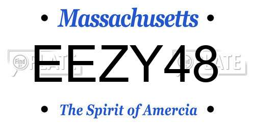 EEZY48 Massachusetts License Plate