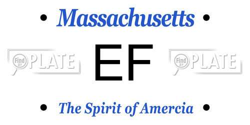 EF Massachusetts License Plate