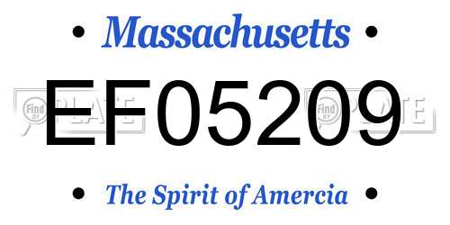 EF05209 Massachusetts License Plate