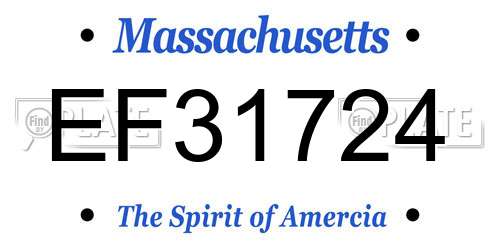 EF31724 Massachusetts License Plate