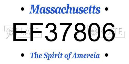 EF37806 Massachusetts License Plate