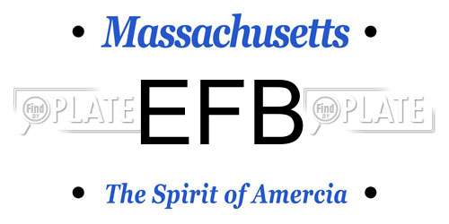 EFB Massachusetts License Plate