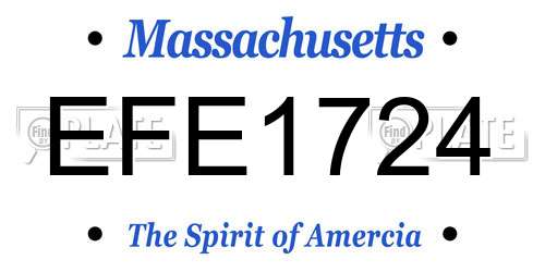 EFE1724 Massachusetts License Plate