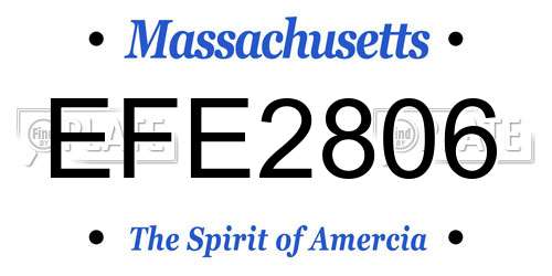EFE2806 Massachusetts License Plate