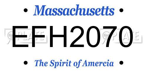 EFH2070 Massachusetts License Plate