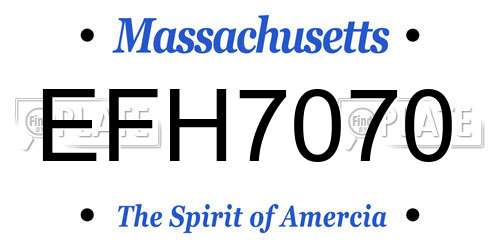EFH7070 Massachusetts License Plate