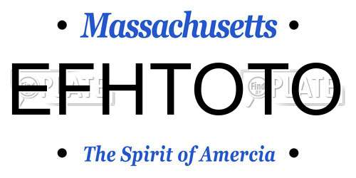 EFHTOTO Massachusetts License Plate