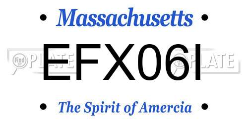 EFX06I Massachusetts License Plate