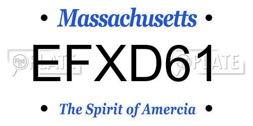 EFXD61 Massachusetts License Plate