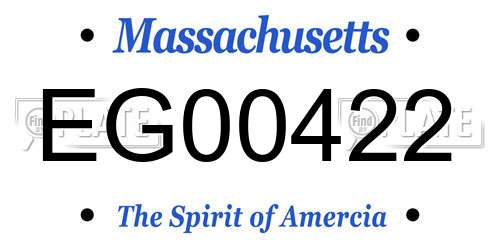 EG00422 Massachusetts License Plate