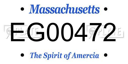 EG00472 Massachusetts License Plate