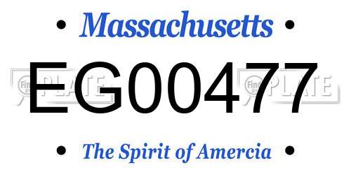 EG00477 Massachusetts License Plate