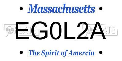 EG0L2A Massachusetts License Plate