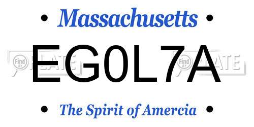 EG0L7A Massachusetts License Plate
