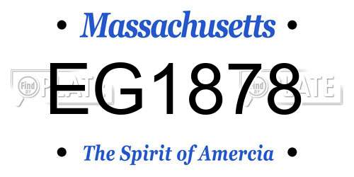 EG1878 Massachusetts License Plate
