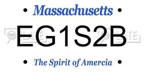 EG1S2B Massachusetts License Plate
