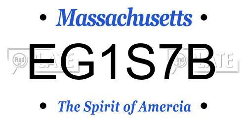 EG1S7B Massachusetts License Plate
