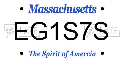 EG1S7S Massachusetts License Plate